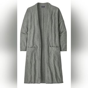 Patagonia Elegant Cashmere/Wool GRAY Open Front Cardigan Size L